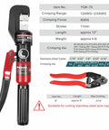 Beefy 8 Ton Hydraulic Hand Crimper For Stainless Steel Cable Railing Fittings Heavy Duty Crimp Tool With 9 Die Set and cutter