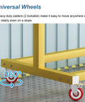 High Capacity Bubble Wrap Dispenser Cart That Rolls Like A Charm With Four Locked Swivel Wheels And Fast Slice Blade For Zero Drama Packing Shipping Stash, showcasing 360° swivel caster wheels.