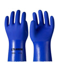 Workhorse PVC Chemical Resistant Gloves 6 Pairs Grippy Non Slip Rubber Work Gloves For Acid Alkali And Oil Protection Blue Large