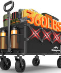 Foldable Utility Wagon Cart With Wheels, Heavy Duty Hauler Capable Of 360 Lbs, 100L Portable Outdoor Wagon loaded with gear