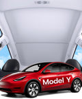 Sunshade roof panels for Tesla Model Y (2020–2024), gray, 2-pack; magnetic, heat-insulating automotive accessory