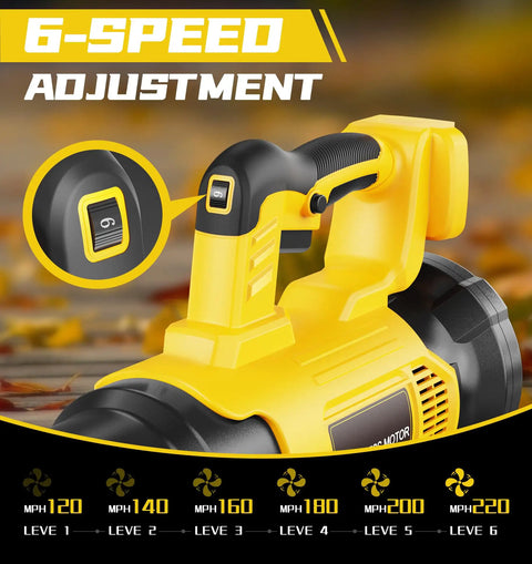 Cordless Leaf Blower For DeWalt 20V Max Batteries With 650 CFM Brushless Motor Built In Protection 6 Speed Settings
