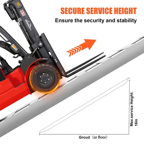 Heavy Duty Aluminum Car Ramps For Slammed Rides And Low Clearance Vehicles Featuring Six Thousand Lb Load Rating With Extra Long Eighty Four Inch Gentle Approach Angle Designed To Protect Bumpers During Daily Driver Maintenance Plus Two Pack with forklift on ramp