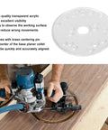 Transparent Acrylic Router Base Plate Kit With Brass Centering Pin for quick alignment and easy woodworking on trim routers.