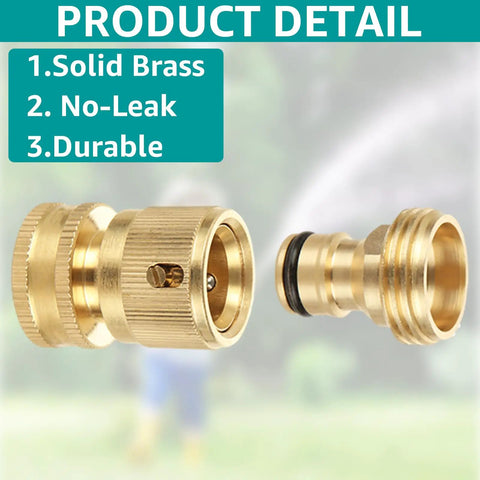 Eight Piece Three Quarter Inch Garden Hose Quick Connectors Set Made From Solid Brass No Leak Design Includes Female And Male Quick Connects Heavy Duty Water Hose Fittings For Home Garden Yard Use