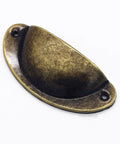 Antique Brass Iron Seashell Drawer Knob from 30 Piece Set, Vintage Hardware for Cabinets, 81mm Length, 67mm Center to Center