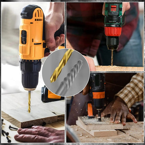 Heavy Duty 10 Piece Screw Extractor Set With Left Hand Drill Bits Perfect For Breaking Loose Stripped Or Broken Screws In Metal And Wood Surfaces Including CR MO Spiral Flute Bits Plus Storage Box For Easy Garage And Shop Jobs, left hand bits drilling wood