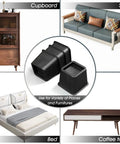 Heavy Duty Bed Riser Set 3 Inch Elevates Beds Couches Desks Sofas And Bunk Posts 4 Pack For Extra Storage And Space Saving In Small Rooms Dorms And Apartments shown with sofa, cupboard, bed, and coffee table