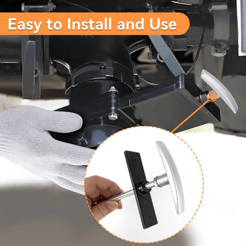 RV Waste Valve Replacement Kit With Aluminum Dump Valve Handle And Sewer Extension Tubes, installation demonstration