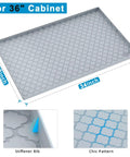 Under Sink Mat For Kitchen Waterproof Liner 36 Inch Cabinet Protector shown with dimensions and chic pattern design.