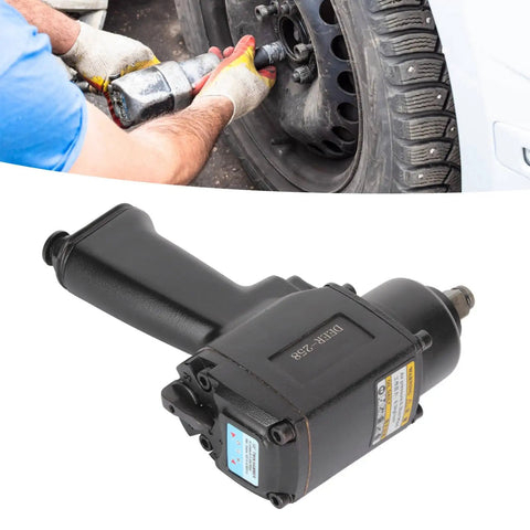 Badass Heavy Duty 1/2 Inch Drive Air Impact Wrench For Auto Repair Featuring 7500 Rpm Double Hammer Action And 520 Nm Of Raw Torque with textured grip in use.