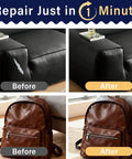 Before and after using Self Adhesive Leather Repair Patch Tape For Car Seats And Furniture, Heavy Duty Vinyl Repair Patch