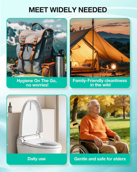 Rechargeable Portable Bidet Toilet Aid Wiper Tool Set 400ml Travel Bidet family-use versatility on the go.
