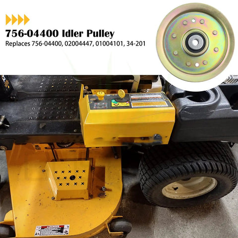 Heavy Duty Deck Drive Pulley Replacement For Cub Cadet Z Force 44 To 60 Inch Mowers Straight Swap 01004101 mounted on mower deck.
