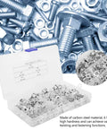 Galvanized Silver Carbon Steel Tee Nut Kit For Furniture Projects, M3 M4 M5 M6 M8 sizes in organized box, rust resistant finish