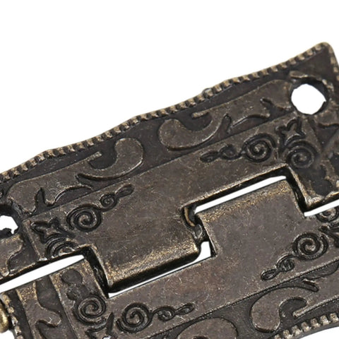Close-up of antique bronze hinge detail, part of Antique Bronze Box Hinges 10 Pack Built To Last Tough As Nails Heavy Duty Iron Construction
