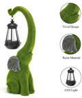 Super Cool Outdoor Elephant Garden Statue Resin With Solar Light For Yard Patio Balcony And Lawn Decor, green design
