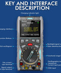 Front view of All In One Handheld Oscilloscope And Multimeter With Built In Signal Generator showing key interface and buttons.