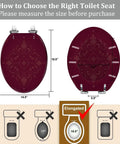 Toilet Seat Elongated Resin for Bathroom with measurement details, fitting standard toilets, size 14.5" x 18.5".