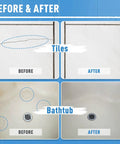 Before and after repair images using White Tub And Tile Touch Up Paint Pen For Porcelain And Enamel Surfaces To Fix Scratches Chips Spots