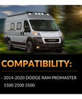 Dodge Ram ProMaster with roof marker lights, compatible 2014-2020 models