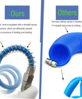 Comparison of Ultimate 22-Piece All-In-One Pro-Grade Air Compressor Accessories Kit hose with spring structure and generic hose.