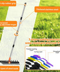 Dual Action Thatch Rake With Two Distinct Tine Profiles For Lawn Dethatching And Soil Care, anti-slip rubber grip, steel teeth