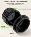 Lids from Mason Jar Vacuum Sealer Kit Cordless Auto Stop With 10 Lids For Wide And Regular Mouth Jars Canning Sealer