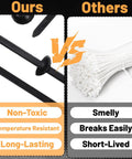 Comparison between black Heavy Duty Nylon Cable Tie Buckle Kit and generic white zip ties, highlighting durability and material quality.