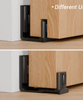 CCJH Sliding Barn Door Bottom Floor Guide With Adjustable Roller U Shape Flexible Flush Design Wall Mounted Black Dual Sided Concealed Pulleys For Smooth Quiet Door Operation Made From Durable Aluminum Alloy fitted to wooden panel