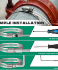 Simple installation of 8 Inch Stainless Steel Hose Clamps Set Of 10 Adjustable From 7 3 4 To 8 1 2 Inches Metal Worm Gear Duct Clamps