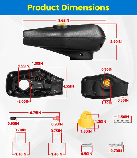 Product dimensions of All In One Foot Control Repair Kit For Fortrex And Maxxum Trolling Motors With Top Cover Bottom Base Gears.