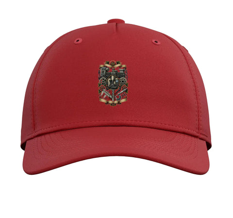 Cool Machinist Tools Vise Gauge Square Men Gifts Adjustable Printed Red Baseball Hat Fit CNC Workers And Hobbyists Classic Five Panel Cap with gear design.