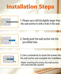 Installation steps for Plastic Drywall Anchors And Screw Assortment Kit featuring drilling, inserting, and screwing techniques.