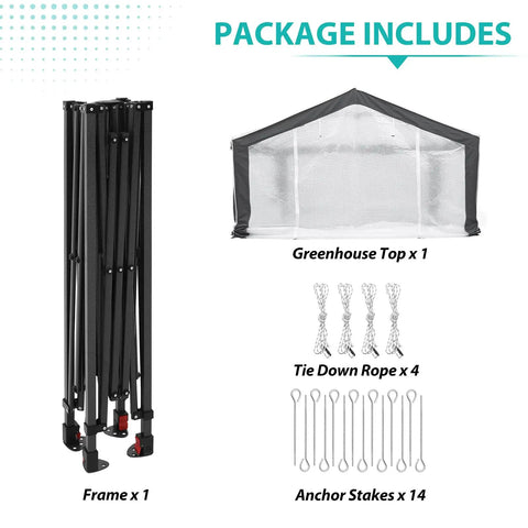 8x6 Portable Walk In Greenhouse With Polyester Reinforced Corners Quick Easy Pop Up Setup Tool Free Indoor Outdoor Gardening Greenhouse Roll Up Zipper Doors And Mesh Windows Gray White