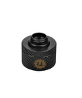 Thermaltake Pacific DIY LCS compression fitting, black knurled metal, 1/2" ID x 3/4" OD