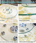 Extra Large 110cm Clear Glass Lazy Susan Turntable For Dining Table And Kitchen Counter Rotating Serving Tray showing easy-to-clean surface.