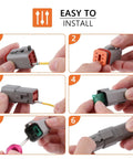 Step-by-step guide for using Deutsch DT Automotive Connector Kit With Crimping Tool Pro Grade DIY Friendly 2 3 4 6 8 12 Pin Waterproof Plugs