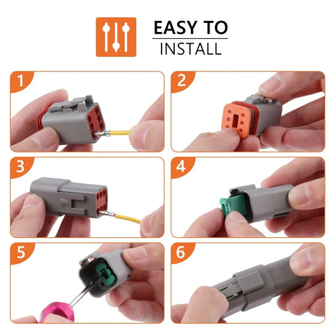 Step-by-step guide for using Deutsch DT Automotive Connector Kit With Crimping Tool Pro Grade DIY Friendly 2 3 4 6 8 12 Pin Waterproof Plugs