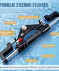 300HP Outboard Hydraulic Steering Kit With Pump Cylinder Two 26 Foot Nylon Hoses And Installation Accessories