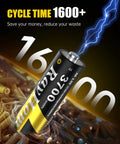 12 Pack Heavy Duty Rechargeable AA Lithium Batteries With Rapid Charger Delivers Beast Mode Power To Your Blink Cameras Video Doorbells And Xbox with cycle time over 1600.