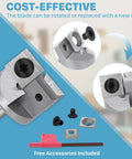 Heavy Duty Cnc Spoilboard Surfacing Router Bit Featuring Quick Swap Two Flute Cutters And One Quarter Inch Shank For Knockout Precision Routing and accessories for blade replacement.