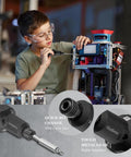 Child using Palm Size 4V Cordless Electric Screwdriver With A 5 Inch Pocket Size Handy One Hand Operation 3 Variable Speeds 320 360 400 RPM