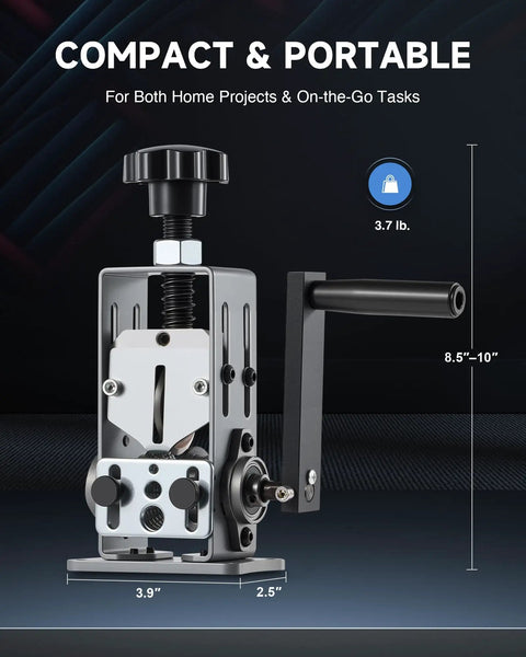 Manual Wire Stripper Machine For Scrap Wire 0.06 To 1 Inch, drill compatible, gray, dual feed hole plates, compact design image