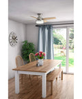 44 Inch Indoor Ceiling Fan With LED Light And Remote Control Low Profile Flush Mount Four Blade Modern Ceiling Fan above dining table