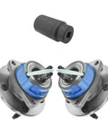Front and Rear Wheel Hub and Bearing Assembly Pair for Chevy Vehicles with 34mm Axle Nut Socket Included Two Hub Bearing Assemblies OE Replacement Kit
