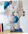 Scientist using 10 Pieces Lab Flow Control Tubing Clamps With Spiral Screw Design Easy Grip Hose Clamps for classroom experiments.