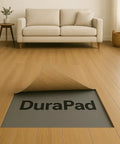 Built Different Premium Flooring Underlayment For Luxury Vinyl Plank And Carpet Tile Roll shown being unrolled in a living room.