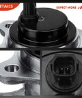 Two Rear Wheel Bearing And Hub Assemblies With ABS For Toyota Highlander 2008 2009 2010 2011 2012 2013 FWD Only 5 Lug Direct Replacement Hub Bearings Set Heavy Duty Long Lasting Be Ready To Roll close-up view showing mounting points and ABS sensor connection