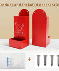 Must Have Backyard Bird Gear Two Pack Red Metal Grit And Oyster Shell Feeders shown with included accessories and hardware.